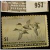 Image 1 : 957 _ 1945 RW # 12, One Dollar U.S. Department of Agriculture Migratory Bird Hunting Stamp, unsigned
