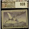Image 1 : 959 _ 1950 RW # 17, One Dollar U.S. Department of Agriculture Migratory Bird Hunting Stamp, with sig