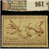 Image 1 : 961 _ 1953 RW # 20, Two Dollar U.S. Department of Agriculture Migratory Bird Hunting Stamp, unsigned