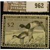 Image 1 : 962 _ 1954 RW # 21, Two Dollar U.S. Department of Agriculture Migratory Bird Hunting Stamp, with sig