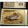 Image 1 : 979 _ 1982-83  Oklahoma Department of Wildlife Conservation Waterfowl Hunting $4 Stamp. Mint, unsign