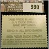 Image 2 : 990 _ 1990 RW # 57, $12.50 U.S. Department of Agriculture Migratory Bird Hunting Stamp, unsigned, VF