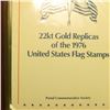 Image 2 : 1012 _ 50 Piece Set of 22kt Gold Replicas of the United States Flag Stamps in a speical album. Each 
