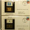 Image 5 : 1012 _ 50 Piece Set of 22kt Gold Replicas of the United States Flag Stamps in a speical album. Each 