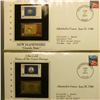 Image 7 : 1012 _ 50 Piece Set of 22kt Gold Replicas of the United States Flag Stamps in a speical album. Each 
