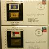 Image 8 : 1012 _ 50 Piece Set of 22kt Gold Replicas of the United States Flag Stamps in a speical album. Each 