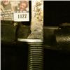 Image 3 : 1127 _ Western Sheath Knife with sheath & 3 1/4" blade, banded black with silver-colored bands and a