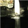 Image 3 : 1128 _ Western Sheath Knife with sheath & 3 1/4" blade, banded black with silver-colored bands and a
