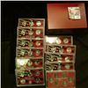 Image 1 : 1165 _ Complete 1999-2009 S Silver Proof State Quarter Sets in original plastic cases and a Cherry W