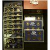 Image 2 : 1168 _ Complete 1999-2009 S Proof State Quarter Sets in original plastic cases and a Cherry Wood Box