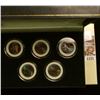 Image 1 : 1171 _ 2001 Colorized Statehood Five-Piece Quarter Set in a fancy holder and special box. Each coin 