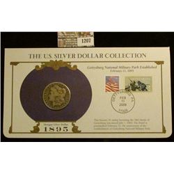 1207 _ 1895 New Orleans Mint Morgan Silver Dollar in a special protected cover with post marked comm