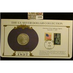 1209 _ 1897 New Orleans Mint Morgan Silver Dollar in a special protected cover with post marked comm