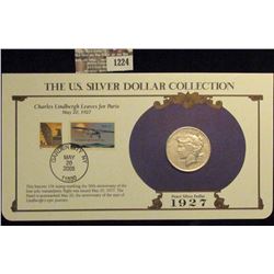 1224 _ 1927 Denver Mint U.S. Peace Silver Dollar in a special protected cover with post marked comme