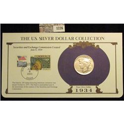 1226 _ 1934 Denver Mint U.S. Peace Silver Dollar in a special protected cover with post marked comme