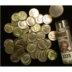 1228 _ (49) Roosevelt Dimes which date 30-40 years old & 1973 Canada Dime. All stored in a plastic t