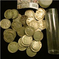 1231 _ (40) Mixed Buffalo Nickels in a plastic tube. Mixed grades.