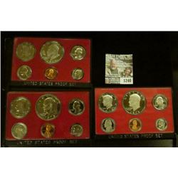 1240 _ 1973 S, 74 S, & 78 S Proof Sets. All original as issued. CDN bid is $19.25..