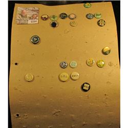 1254 _ (19) Various Pin backs, appear to be Union or factory Pins.