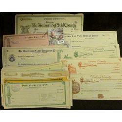 1259 _ (44) Different unissued Colorado 1910 era Bank Checks, very colorful group from a seldom seen