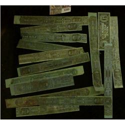 1285 _ Pack of (13) Tobacco Tax Strips over 100 years old.