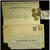 Image 1 : 1287 _ (2) Different "Citizens Bank Franklin, N.C." 1924 era Checks (hole cancelled) with Deposit in