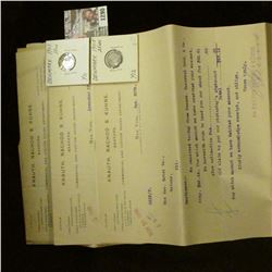 1290 _ Group of 1908 invoices "Knauth, Nachod & Kuhne Bankers Commercial and Custom House Department