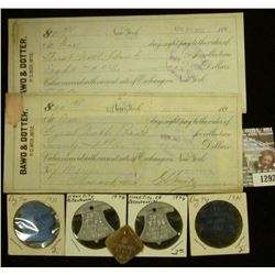1292 _ Pair of 1900 era Sight Drafts "Bawd & Dotter…New York", both with Documentary Stamps; & (5) O