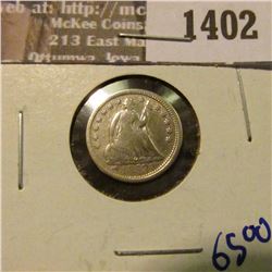 1402 _ 1853 Seated Half Dime With Arrows.  This Coin Has Full Rims