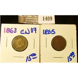 1409 _ 1863 Copper-nickel and 1865 Indian Head Cents