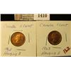 Image 1 : 1410 _ (2) 1963 Canada Cent-Hanging 3 Brilliant Uncirculated.