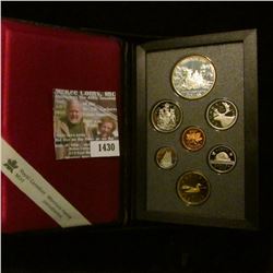1430 _ 1989 Royal Canada Mint Double Dollar Proof Set with Mackenzie River Silver Dollar & C.O.A. Bo