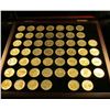 Image 1 : 1496 _ Gold & Silver Highlighted Statehood Quarters in Display Box with C.O.A. 52 pcs. plated in .99