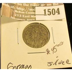 1504 _ 1877 B Germany Silver 50 Pfennig, VF.
