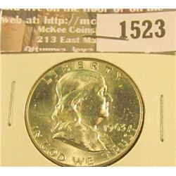 1523 _ 1963 D Franklin Half Dollar, Brilliant Unc.