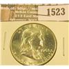 Image 1 : 1523 _ 1963 D Franklin Half Dollar, Brilliant Unc.