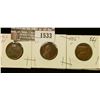 Image 1 : 1533 _ 1916 P EF, 16 D VG, & 16S Fine Lincoln Cents.