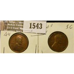 1543 _ 1930 P AU/VG & 1930 D Brown AU  Lincoln Cent