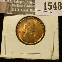 1548 _ 1937 P U.S. Lincoln Cent, Red Uncirculated.