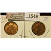 Image 1 : 1549 _ 1938 P & 39 P Lincoln Cents, both Uncirculated with some carbon spotting.