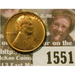 1551 _ 1941 S U.S. Lincoln Cent, Red Uncirculated.