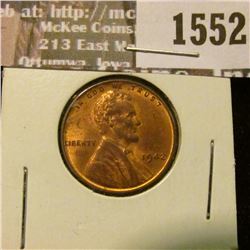 1552 _ 1942 P U.S. Lincoln Cent, Red Uncirculated.