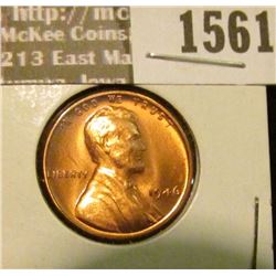1561 _ 1946 P U.S. Lincoln Cent, Brilliant Uncirculated. Has an unusual bend.