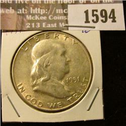 1594 _ 1951 S Franklin Half Dollar.