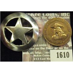 1610 _ Star Concho with Screw Back & Col. Wm. F. Buffalo Bill Cody North Platte Nebraska, Scouts Res