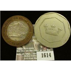 1614 _ 50 mm  Castle Wall Rev. 100 Frs. Gaming Token & Limited Edition Ten Dollar Gaming Token, Stat