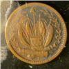 Image 2 : 1636 _ 1863 Civil War Token. Indian Head on Obv. Rev Flags Drum and Cannons. VF.