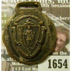 1654 _ Massachusetts Seal Watch Fob.