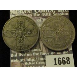 1668 _ 1922, 1928 Great Britain Silver Florines.