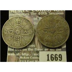 1669 _ 1914, 1922 Great Britain Silver Florines.
